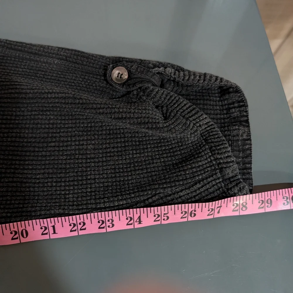 Free People ONE Frankie Thermal Cargo‎ Pants Black Waffle Knit Slouchy